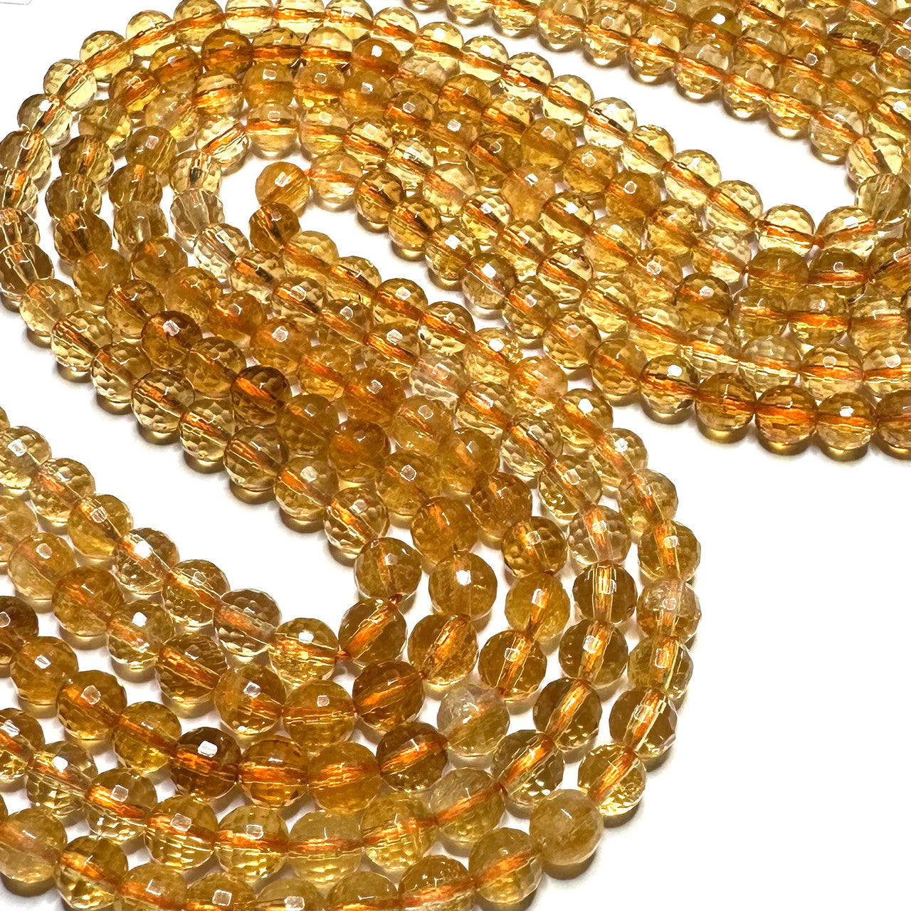 Citrine Highly Faceted Round Beads-6mm (SP5337)