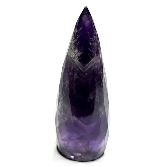 RARE-Amethyst Faceted Teardrop Stone Tower-Top Quality-5 1/4 x 1 1/2"