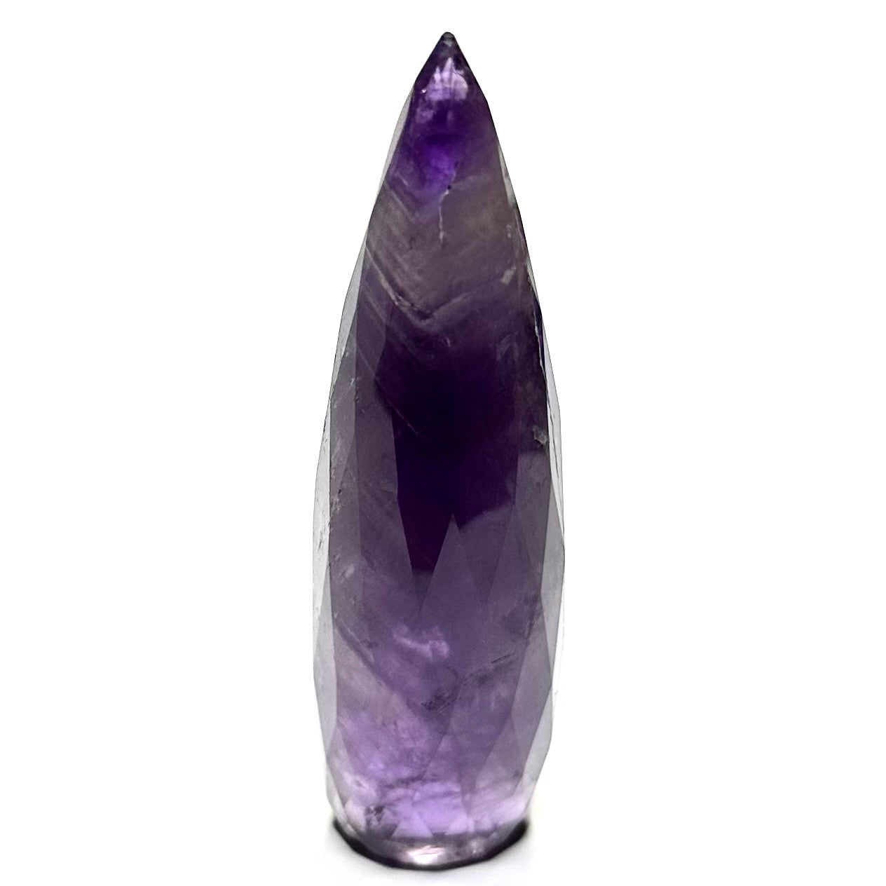 RARE-Amethyst Faceted Teardrop Stone Tower-Top Quality-4 x 1"