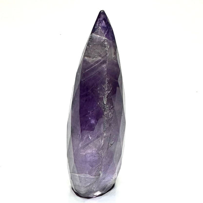 RARE-Amethyst Faceted Teardrop Stone Tower-Top Quality-4 x 1"