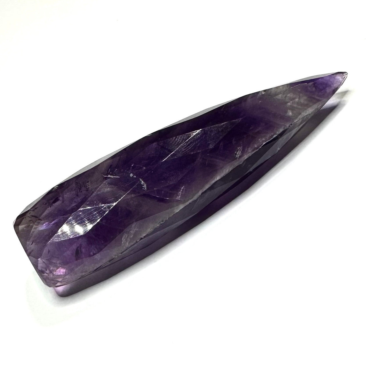 RARE-Amethyst Faceted Teardrop Stone Tower-Top Quality-4 x 1"