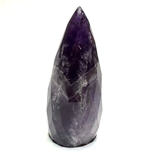 RARE-Amethyst Faceted Teardrop Stone Tower-Top Quality-4 x 1 1/2"