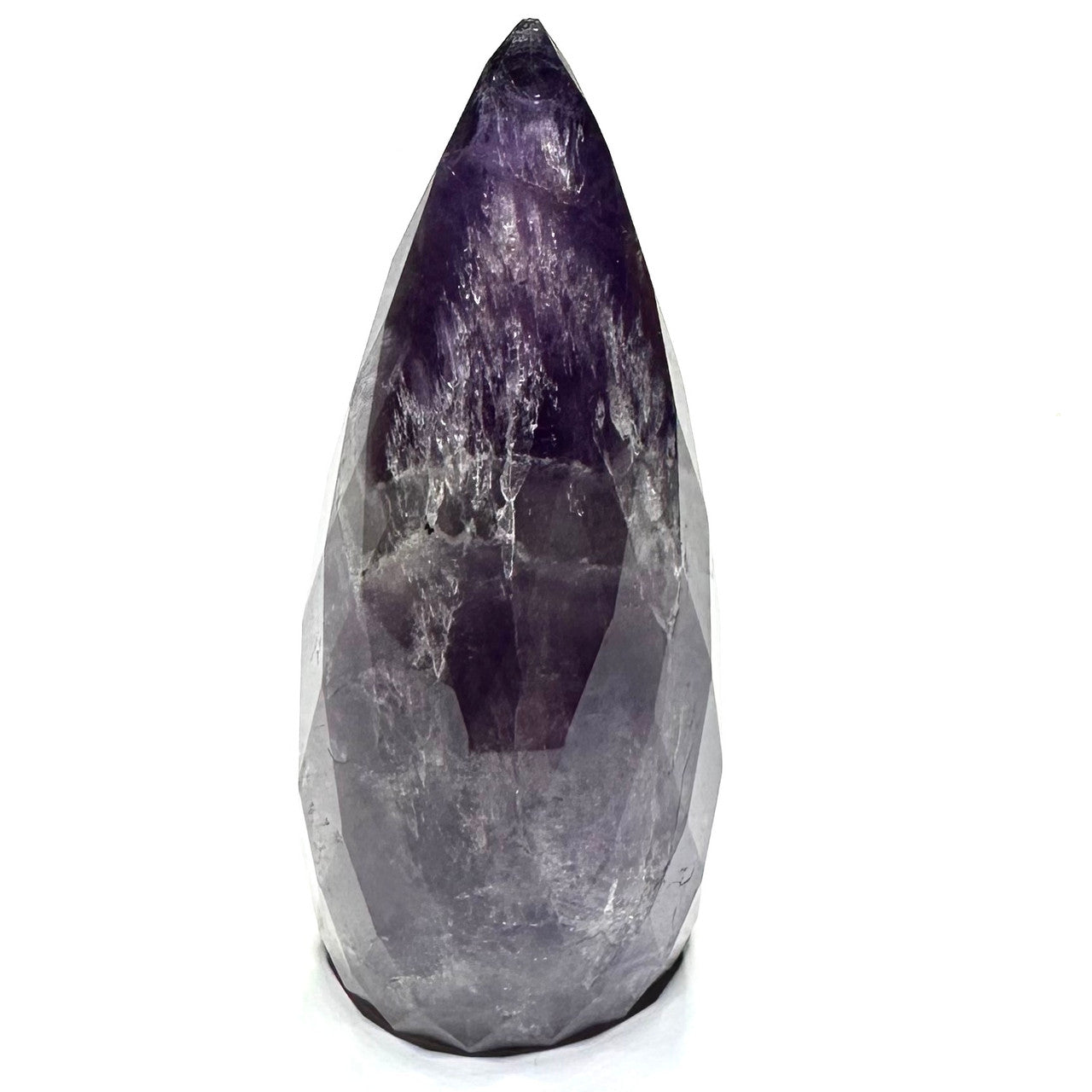 RARE-Amethyst Faceted Teardrop Stone Tower-Top Quality-4 x 1 1/2"