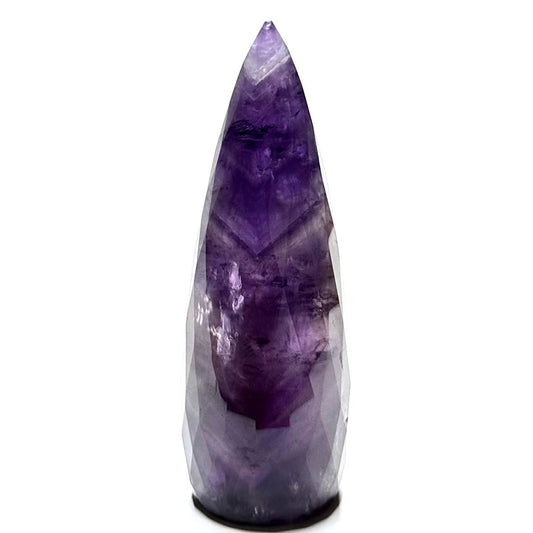RARE-Amethyst Faceted Teardrop Stone Tower-Top Quality-5 3/4 x 1 1/2"