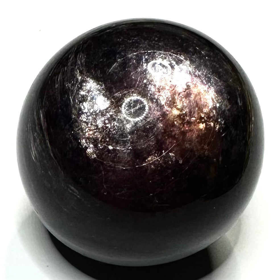 RARE-One of a Kind Purple Mica Lepidolite with Rainbow Inclusions  Stone Sphere-1 1/2"-NC6321
