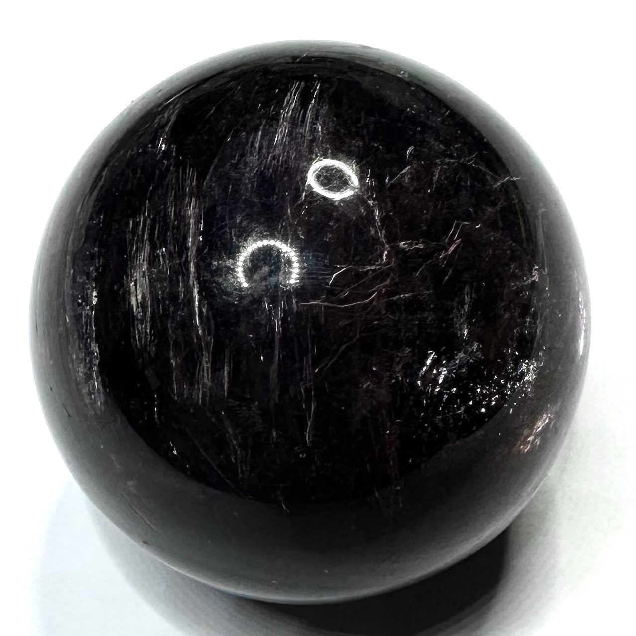 RARE-One of a Kind Purple Mica Lepidolite with Rainbow Inclusions  Stone Sphere-1 1/2"-NC6321