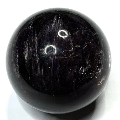 RARE-One of a Kind Purple Mica Lepidolite with Rainbow Inclusions  Stone Sphere-1 1/2"-NC6321