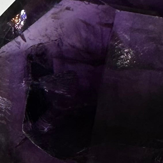 One of a Kind Amethyst with Rainbow Inclusions Double Terminated Point-5 1/2 x 1 1/4"
