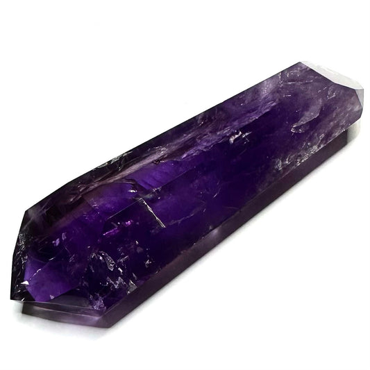 One of a Kind Amethyst with Rainbow Inclusions Double Terminated Point-43/4 x 1 1/2"