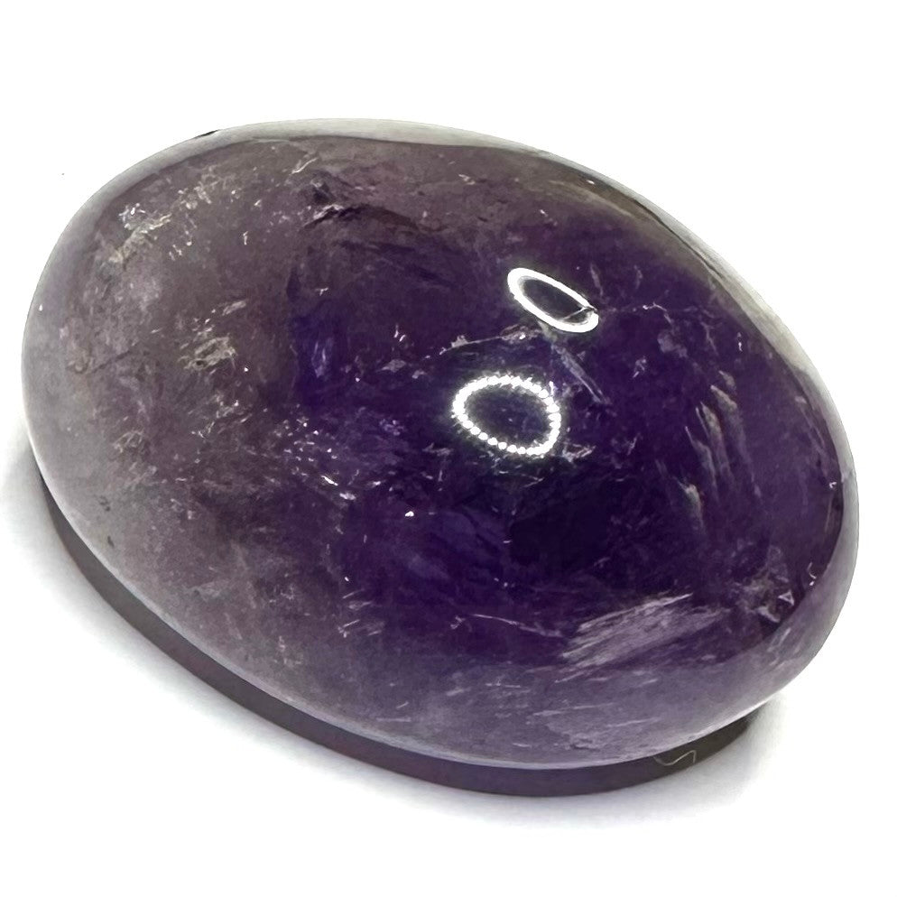 One of a Kind Amethyst with Rainbow Inclusions Palm Stone-2 1/4 x 1 1/2"