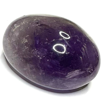 One of a Kind Amethyst with Rainbow Inclusions Palm Stone-2 1/4 x 1 1/2"