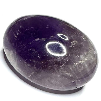 One of a Kind Amethyst with Rainbow Inclusions Palm Stone-2 1/4 x 1 1/2"