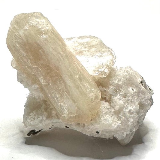 One of a Kind Apophyllite with Peach Stilbite Crystal Cluster-2 x 1"