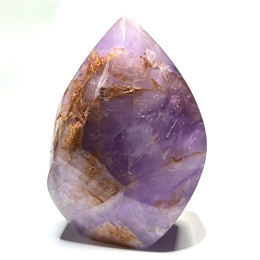 One of a Kind Amethyst with Hematoid and Rainbows Flame Tower Stone-4 x 1 3/4" (NC5351)