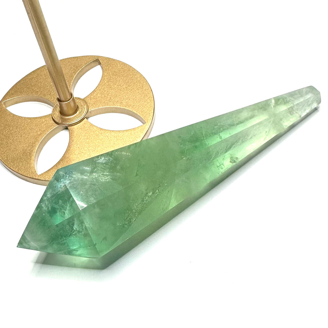 One of a Kind Green Fluorite Point with Stand-10"