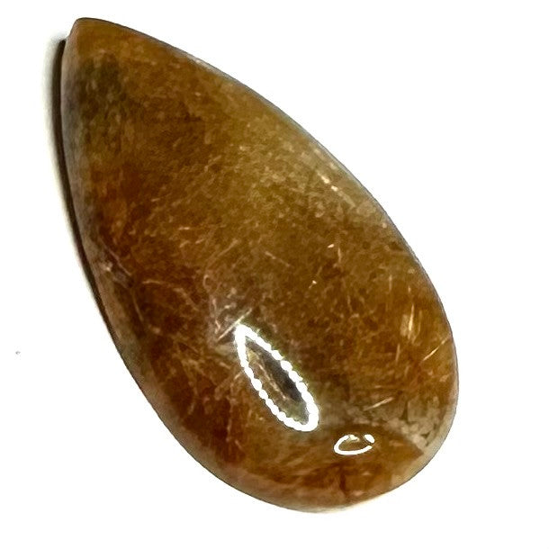 One of a Kind Rutile Quartz Teardrop Cabochon-34 x 20mm