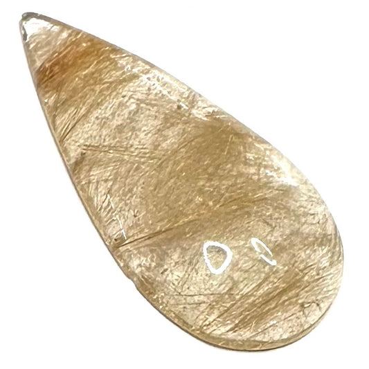 One of a Kind Rutile Quartz Teardrop Cabochon-39 x 19mm