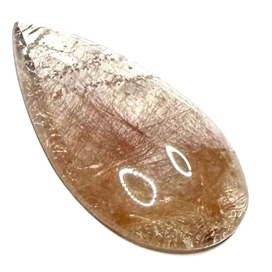 One of a Kind Rutile Quartz Teardrop Cabochon-35 x 20mm