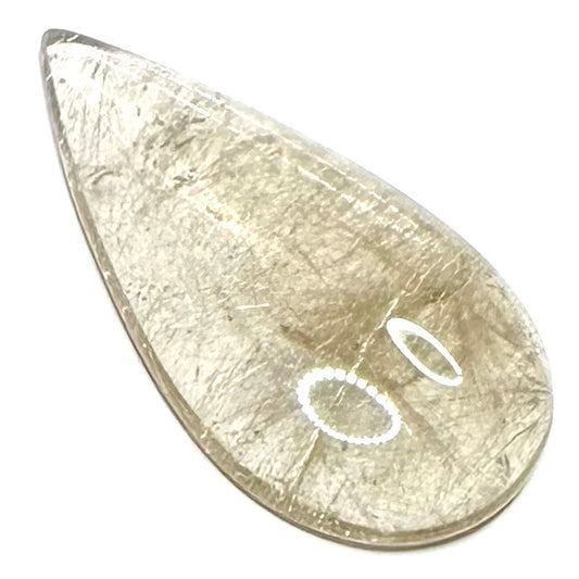 One of a Kind Rutile Quartz Teardrop Cabochon-39 x 20mm