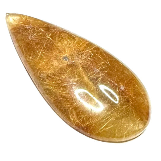 One of a Kind Rutile Quartz Teardrop Cabochon-38 x 20mm