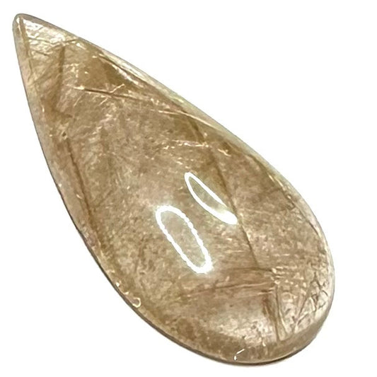 One of a Kind Rutile Quartz Teardrop Cabochon-38 x20mm
