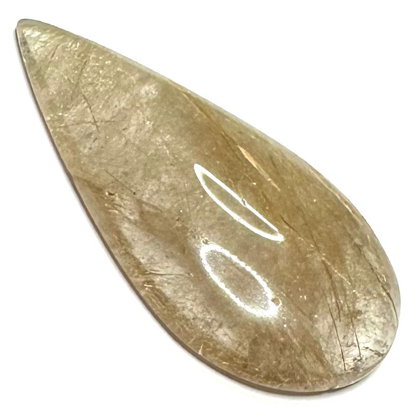 One of a Kind Rutile Quartz Teardrop Cabochon-39 x 20mm-CAB6389