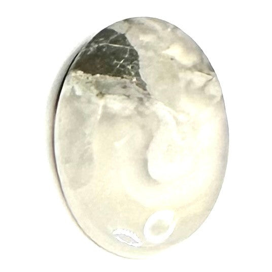 One of a Kind Black Flower Agate Cabochon-33 x 23mm-CAB5363 (CAB5363)