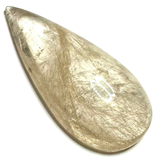 One of a Kind Rutile Quartz Teardrop Cabochon-31 x 16mm-CAB6396