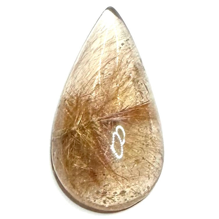 One of a Kind Rutile Quartz Teardrop Cabochon-30 x 16mm-CAB6399