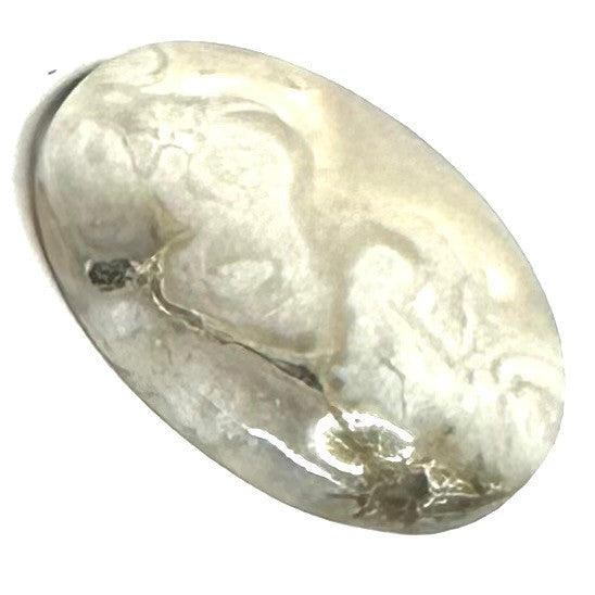 One of a Kind Black Flower Agate Cabochon-32 x 23mm-CAB5373 (CAB5373)