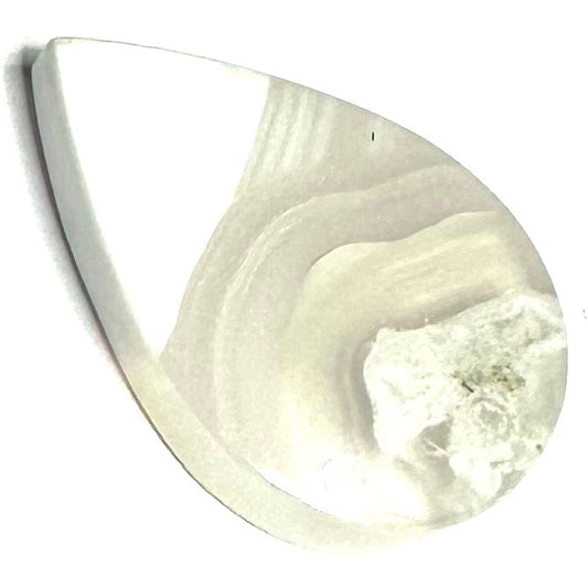 One of a Kind Black Flower Agate Cabochon-33 x 24mm-CAB5374 (CAB5374)