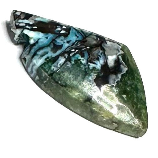 RARE-One of a Kind Copper in Chrysocolla with Druzy Cabochon-37 x 19mm