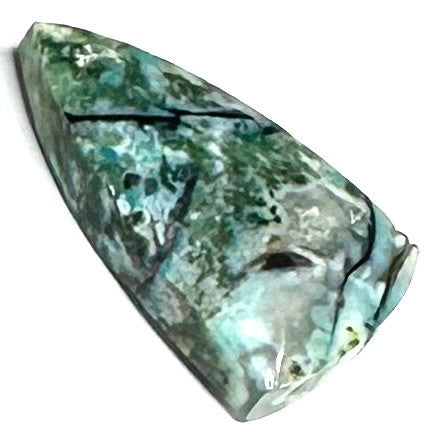 RARE-One of a Kind Copper in Chrysocolla with Druzy Cabochon-31 x 18mm (CAB5391)