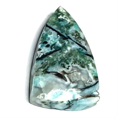 RARE-One of a Kind Copper in Chrysocolla with Druzy Cabochon-31 x 18mm (CAB5391)