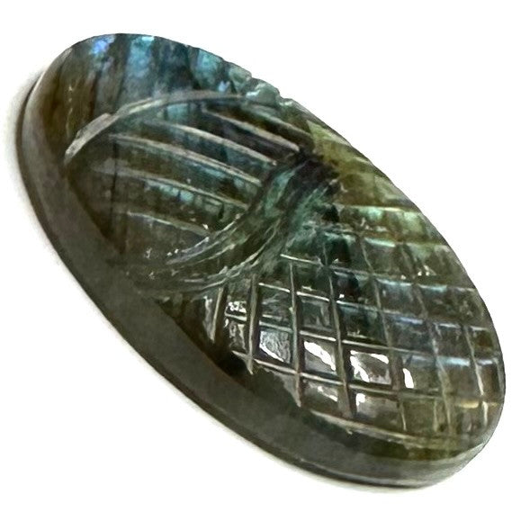 One of a Kind Carved Labradorite Cabochon-32 x 18mm