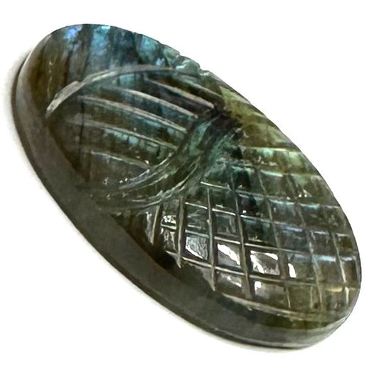 One of a Kind Carved Labradorite Cabochon-32 x 18mm