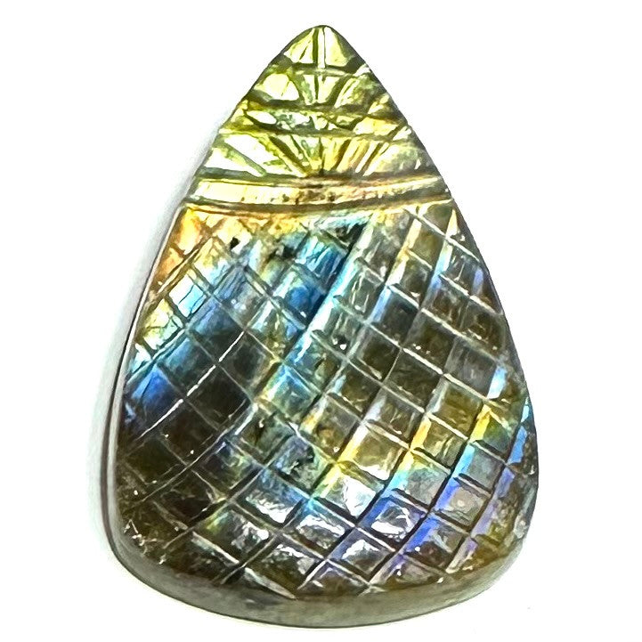 One of a Kind Carved Labradorite Cabochon-41 x 27mm