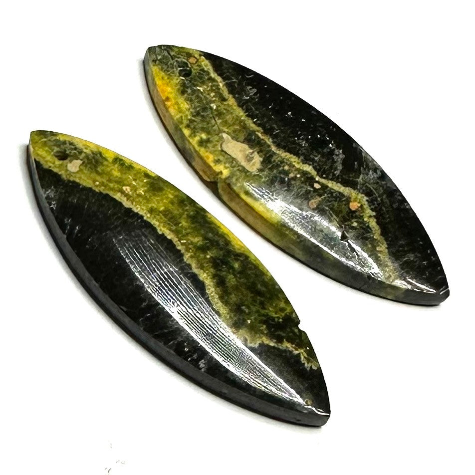 One of a Kind Bumble Bee Jasper Earring/Pendant Pair-34 x 12mm