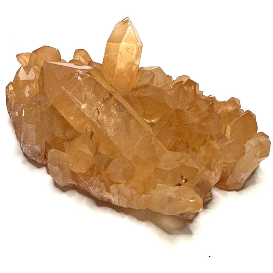 One of a Kind Tangerine Quartz Crystal with Rainbow Inclusions Cluster-1 3/4 x 1 "