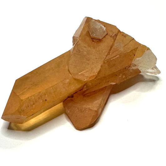 One of a Kind Tangerine Quartz Crystal with Rainbow Inclusions Cluster-2 x 1"