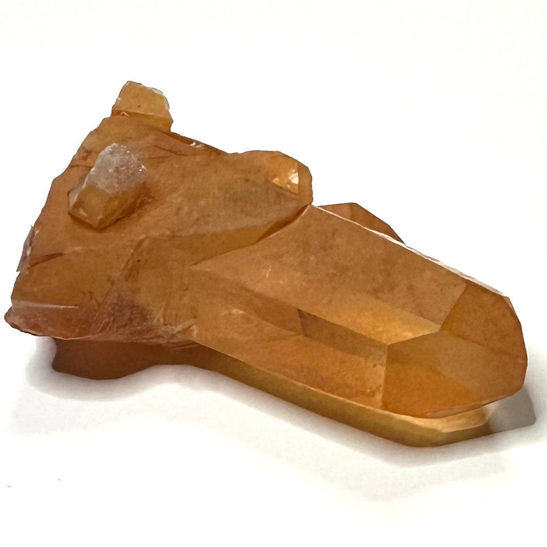 One of a Kind Tangerine Quartz Crystal with Rainbow Inclusions Cluster-2 x 1"