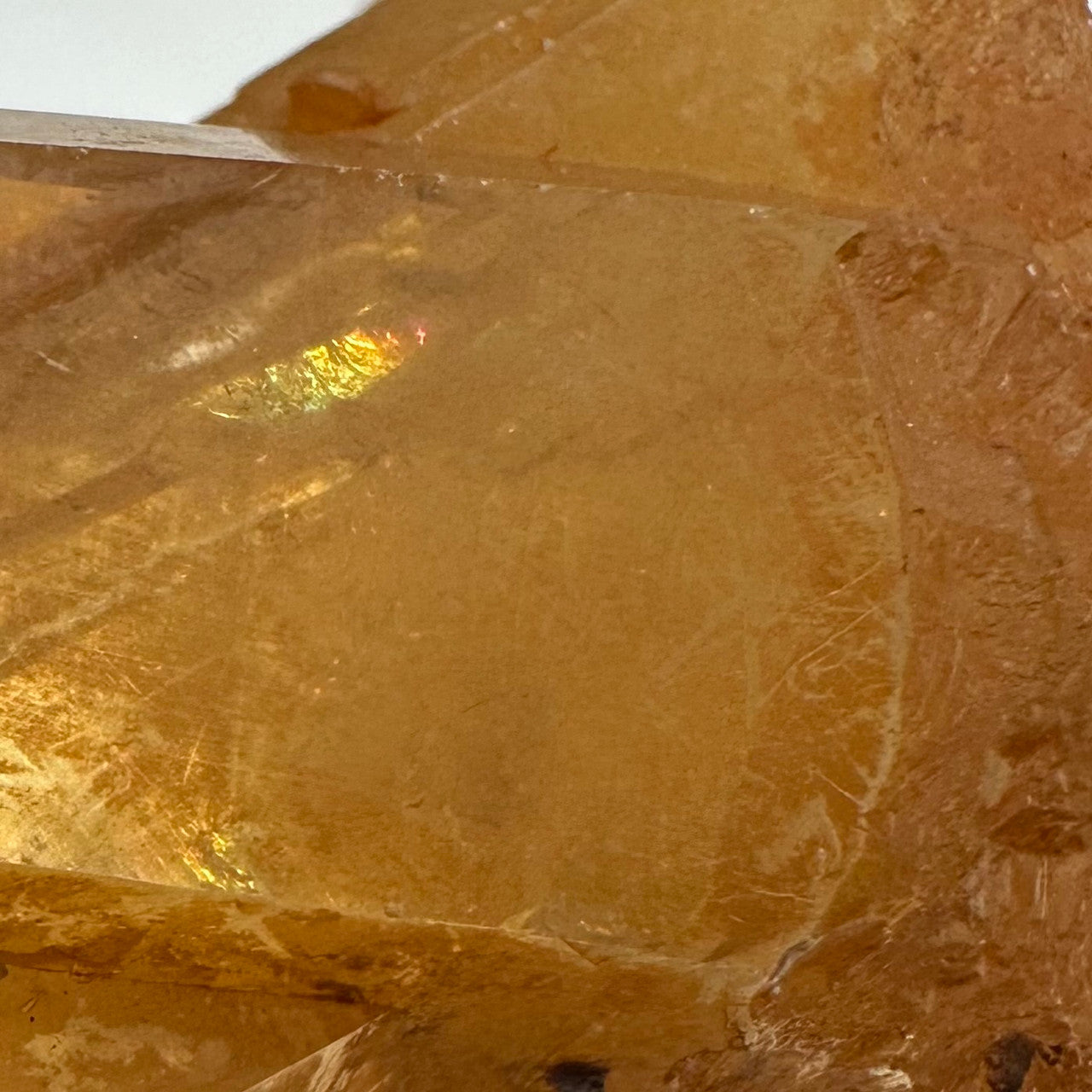 One of a Kind Tangerine Quartz Crystal with Rainbow Inclusions Cluster-2 x 1"