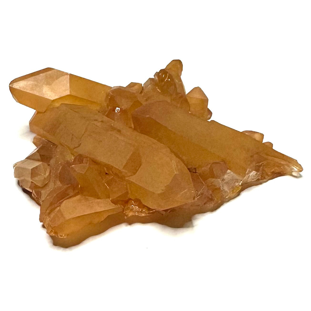 One of a Kind Tangerine Quartz Crystal with Rainbow Inclusions Cluster-2 x 2"
