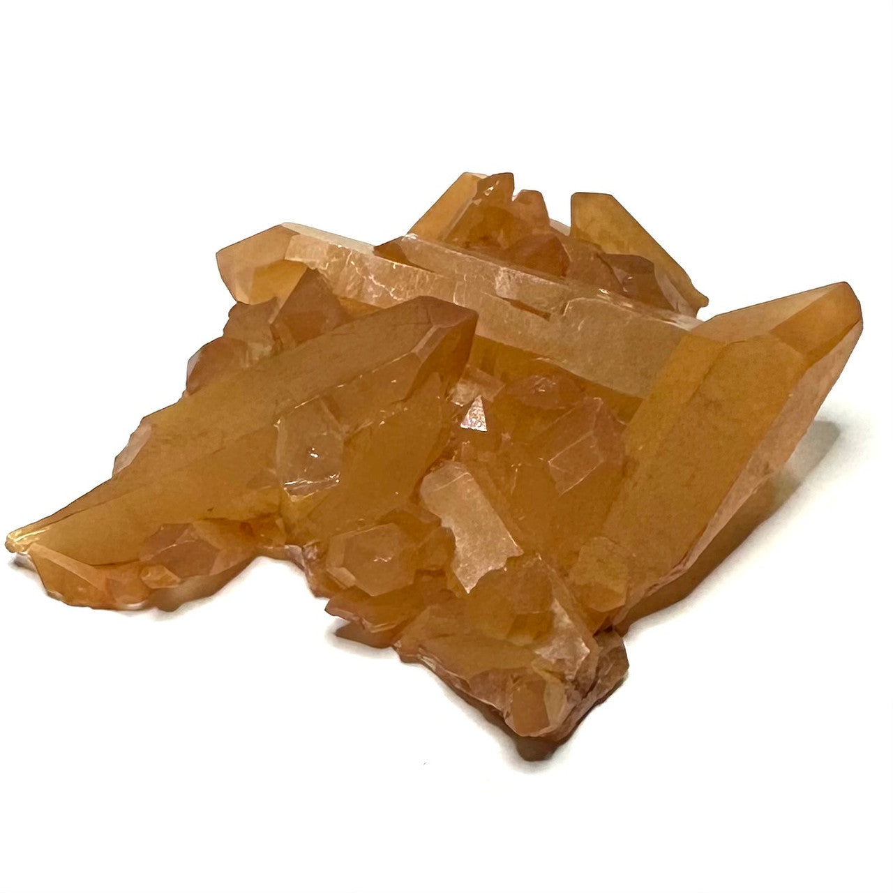 One of a Kind Tangerine Quartz Crystal with Rainbow Inclusions Cluster-2 x 2"