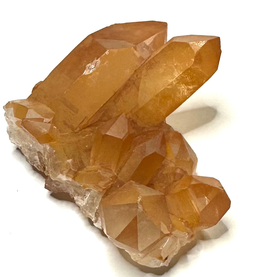 One of a Kind Tangerine Quartz Crystal with Rainbow Inclusions Cluster-1 1/2 x 1 1/2"