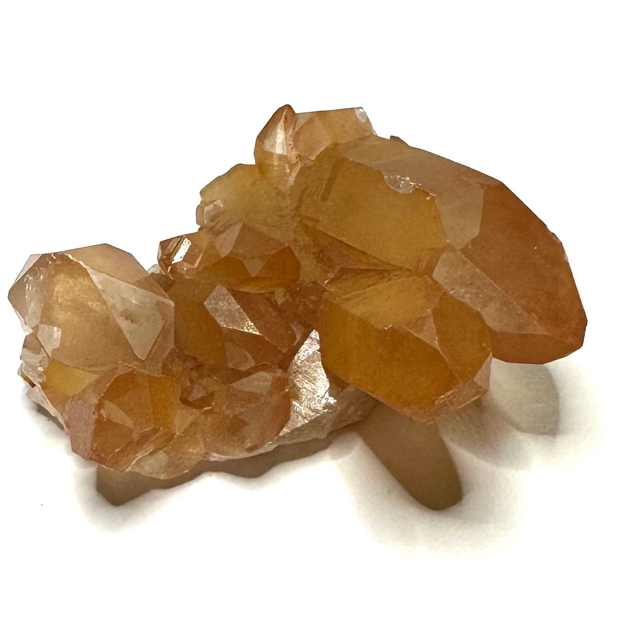 One of a Kind Tangerine Quartz Crystal with Rainbow Inclusions Cluster-1 1/2 x 1 1/2"