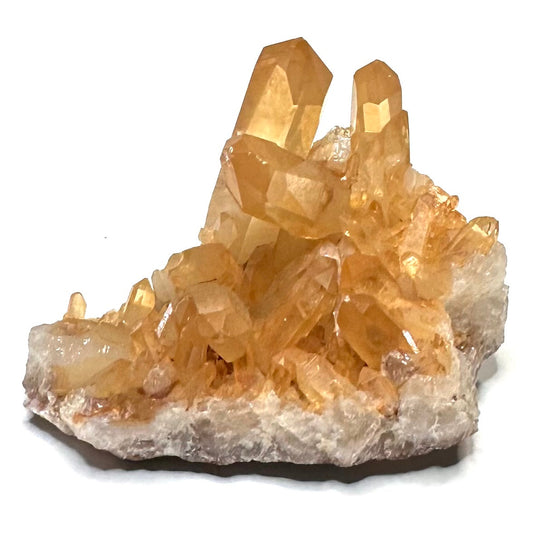 One of a Kind Tangerine Quartz Crystal with Rainbow Inclusions Cluster-2 1/4 x 1 1/4"