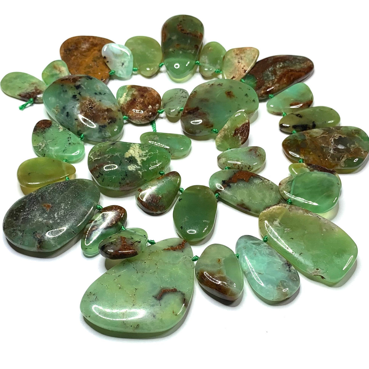 Chrysoprase Free Form Slab Beads-12-36mm Avg. (SP5040)