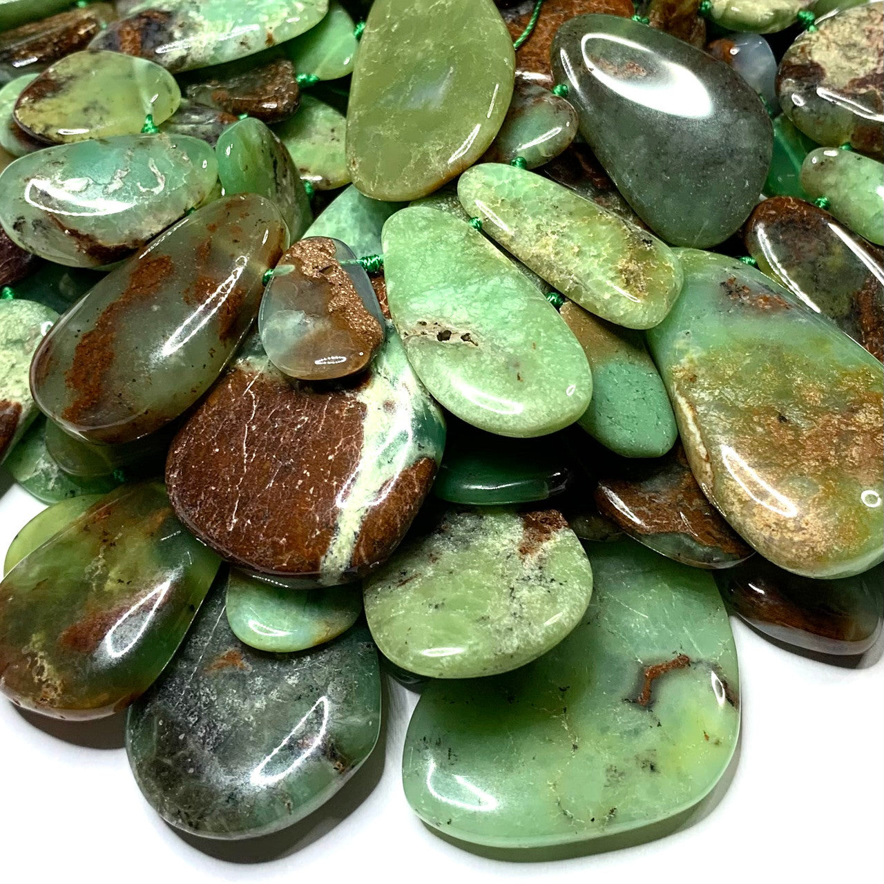 Chrysoprase Free Form Slab Beads-12-36mm Avg. (SP5040)