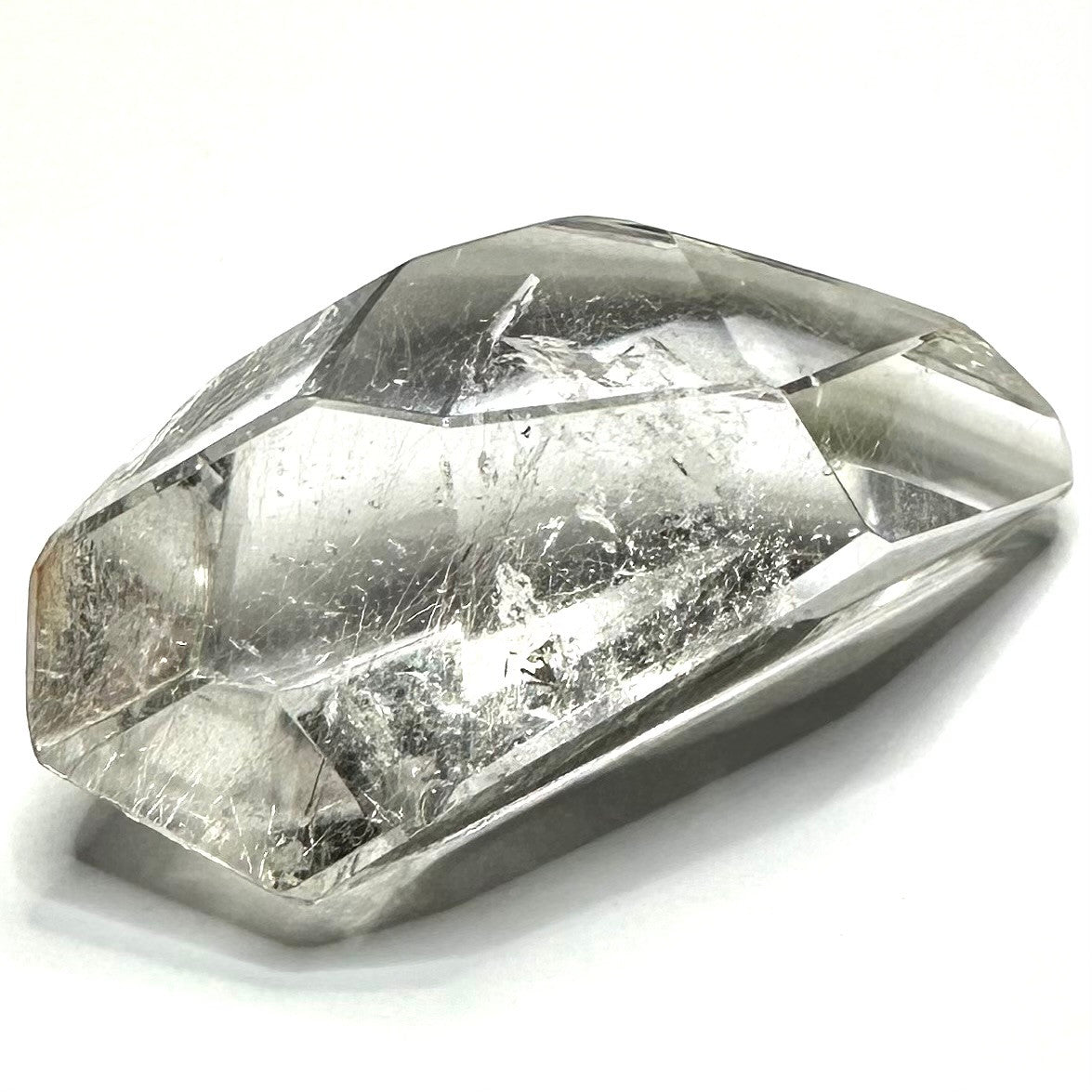 One of a Kind Rutilated Quartz Cystal with Rainbow Inclusions Freeform Stone-2 x 3/4"